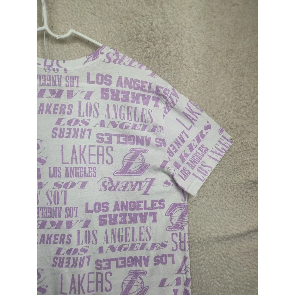 NBA Los Angeles Lakers Men Shirt XXL Purple CottonBlend Short Sleeve Regular Tee